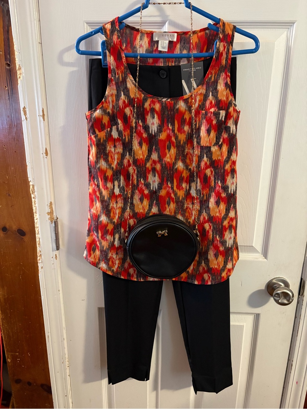 Worthington New SZ 2 Slacks KENAR Sleeveless Top Pre-owned IHAYNER Black Purse